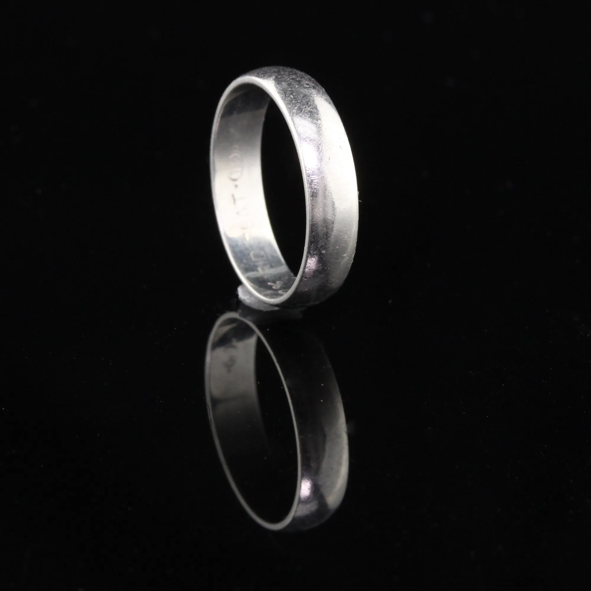 Vintage Estate Platinum Wedding Band - Size 5