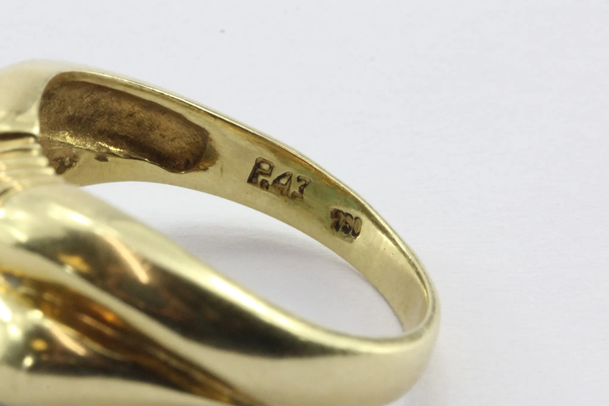 Vintage Greek 18K Gold Turquoise Art Deco Ring