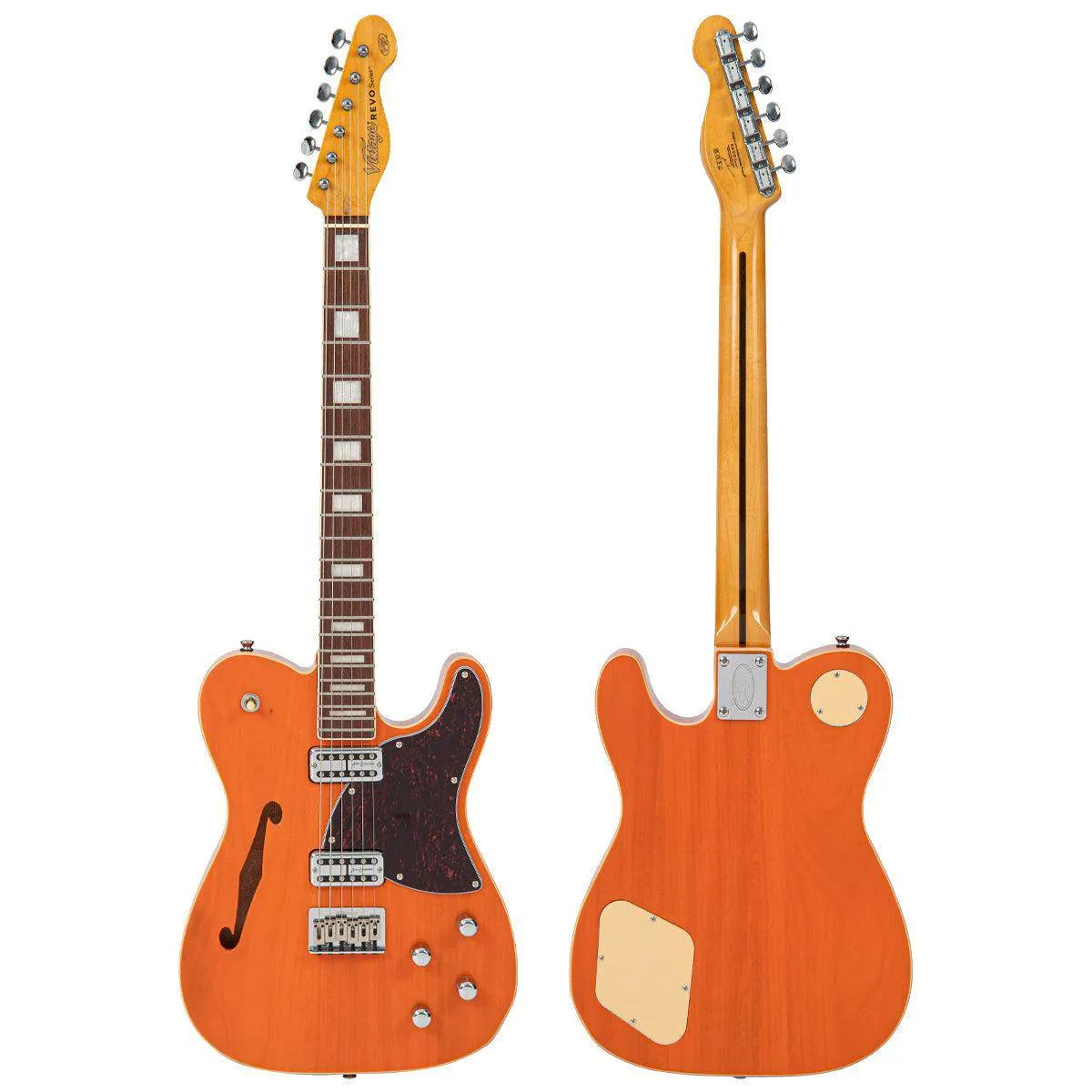 Vintage REVO Series 'Midline' Electric Guitar ~ Trans Orange