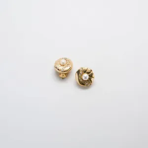 Vintage Tiny Pearl and Rhinestone Earrings