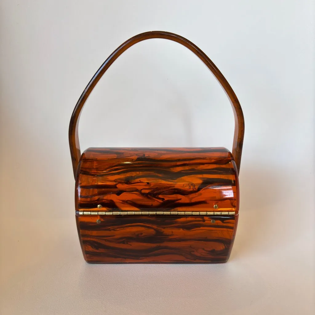 Vintage Wilardy Lucite Tortoiseshell Purse (1133b)