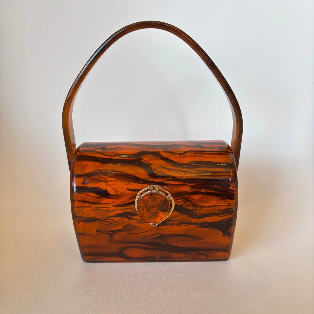 Vintage Wilardy Lucite Tortoiseshell Purse (1133b)