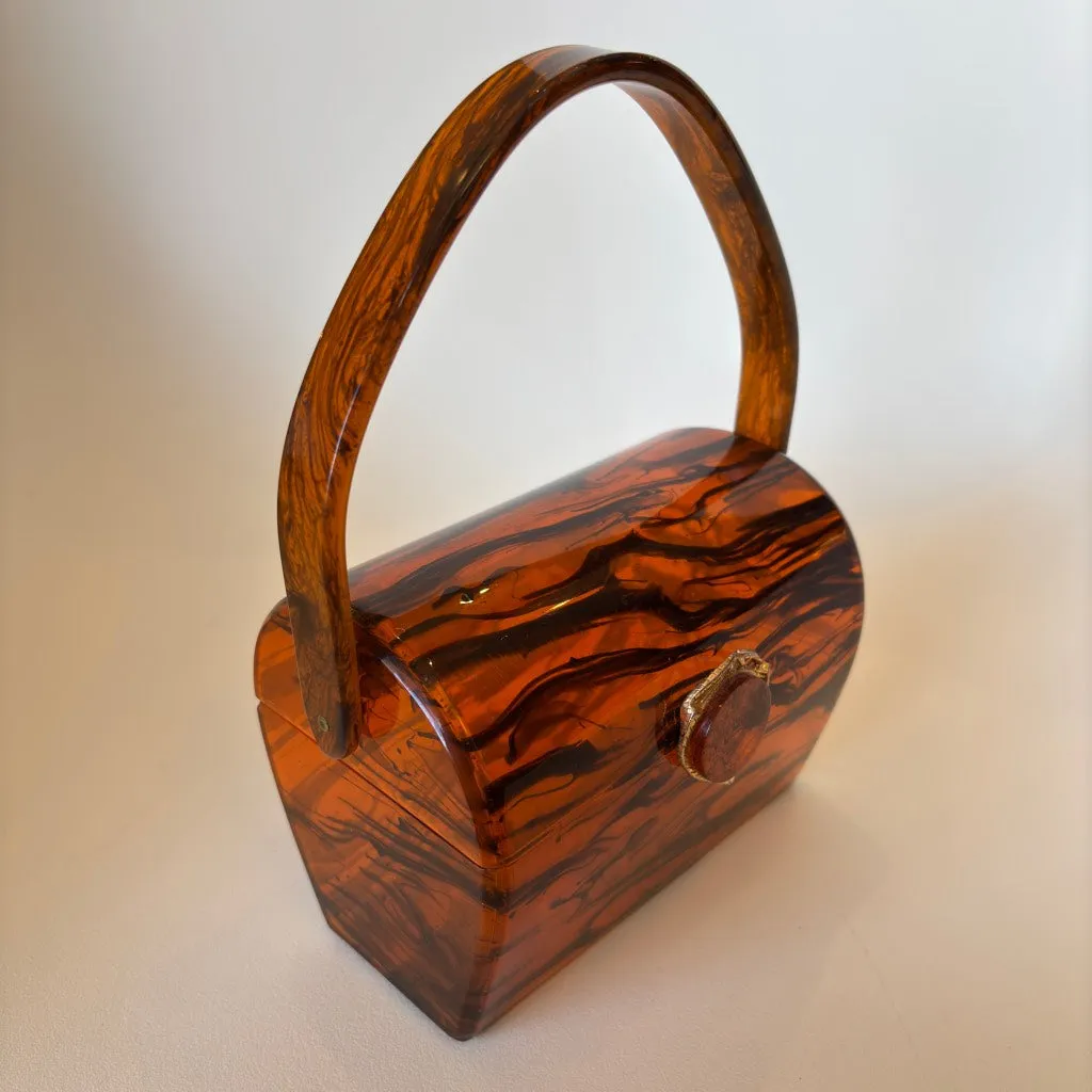 Vintage Wilardy Lucite Tortoiseshell Purse (1133b)