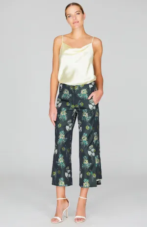 Watercolor Botanic Straight Pant w/Step Hem