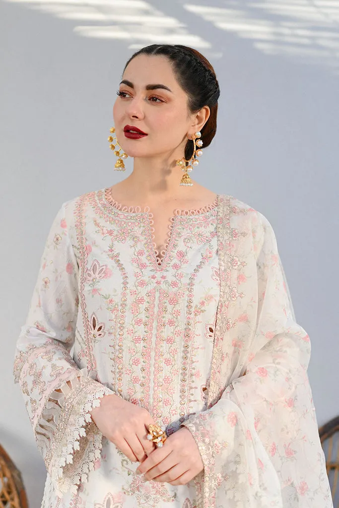 White Eid Dress in Kameez Trouser and Dupatta Style