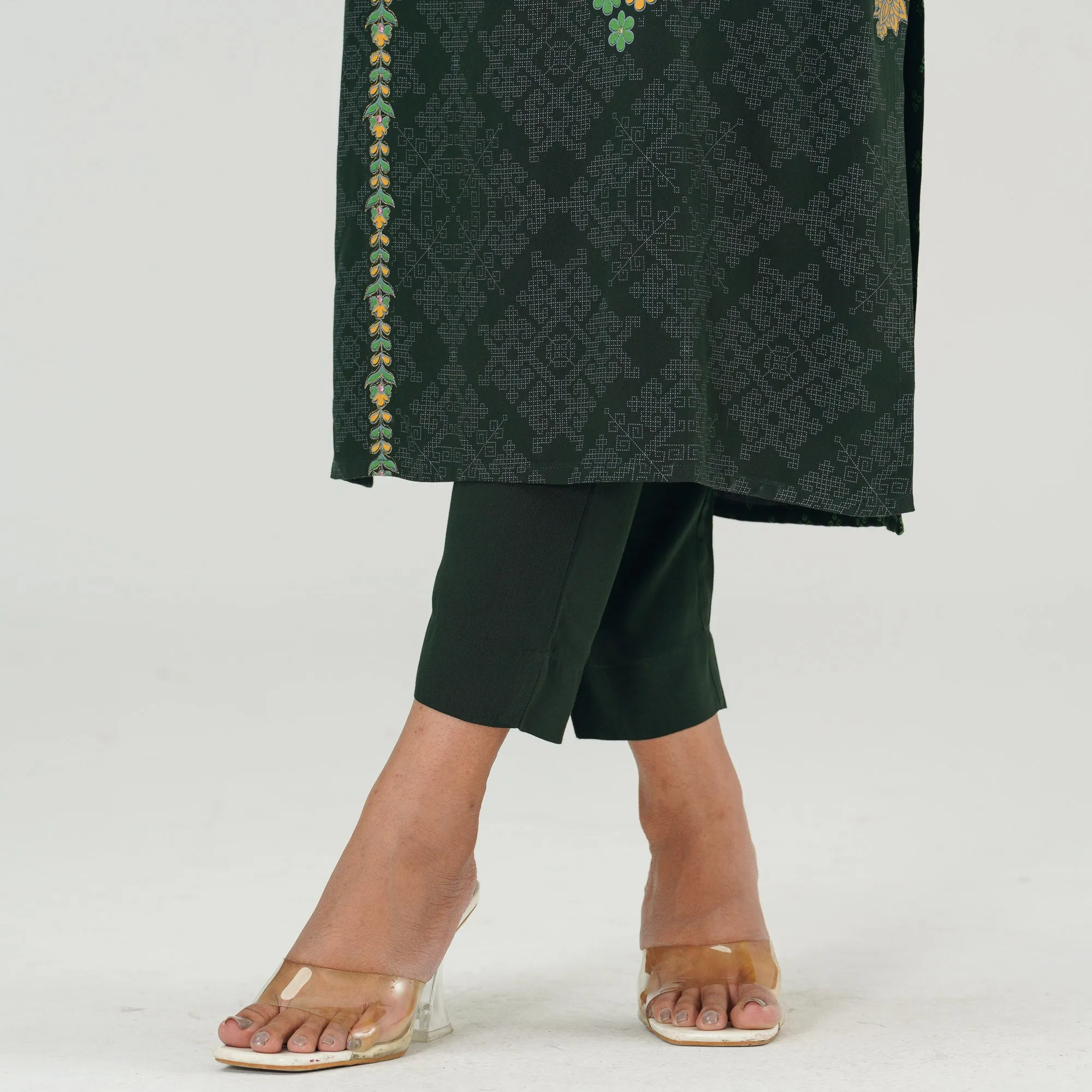 Womens Multi Color Embroidered Three Piece Set