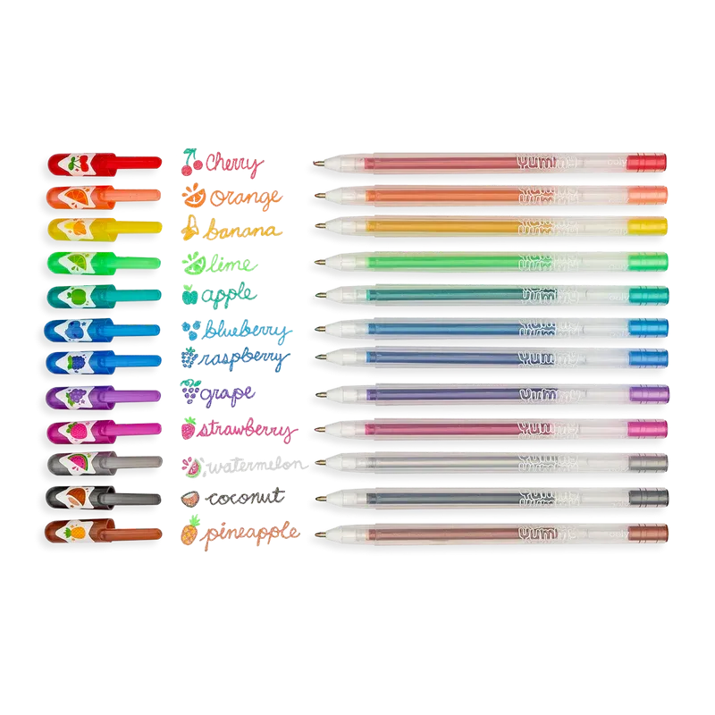 Yummy Yummy Scented Glitter Gel Pens - Set of 12